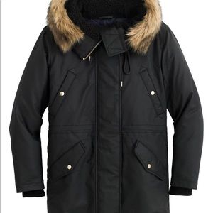 NWT J.Crew  Black  Perfect Winter Parka size 3x